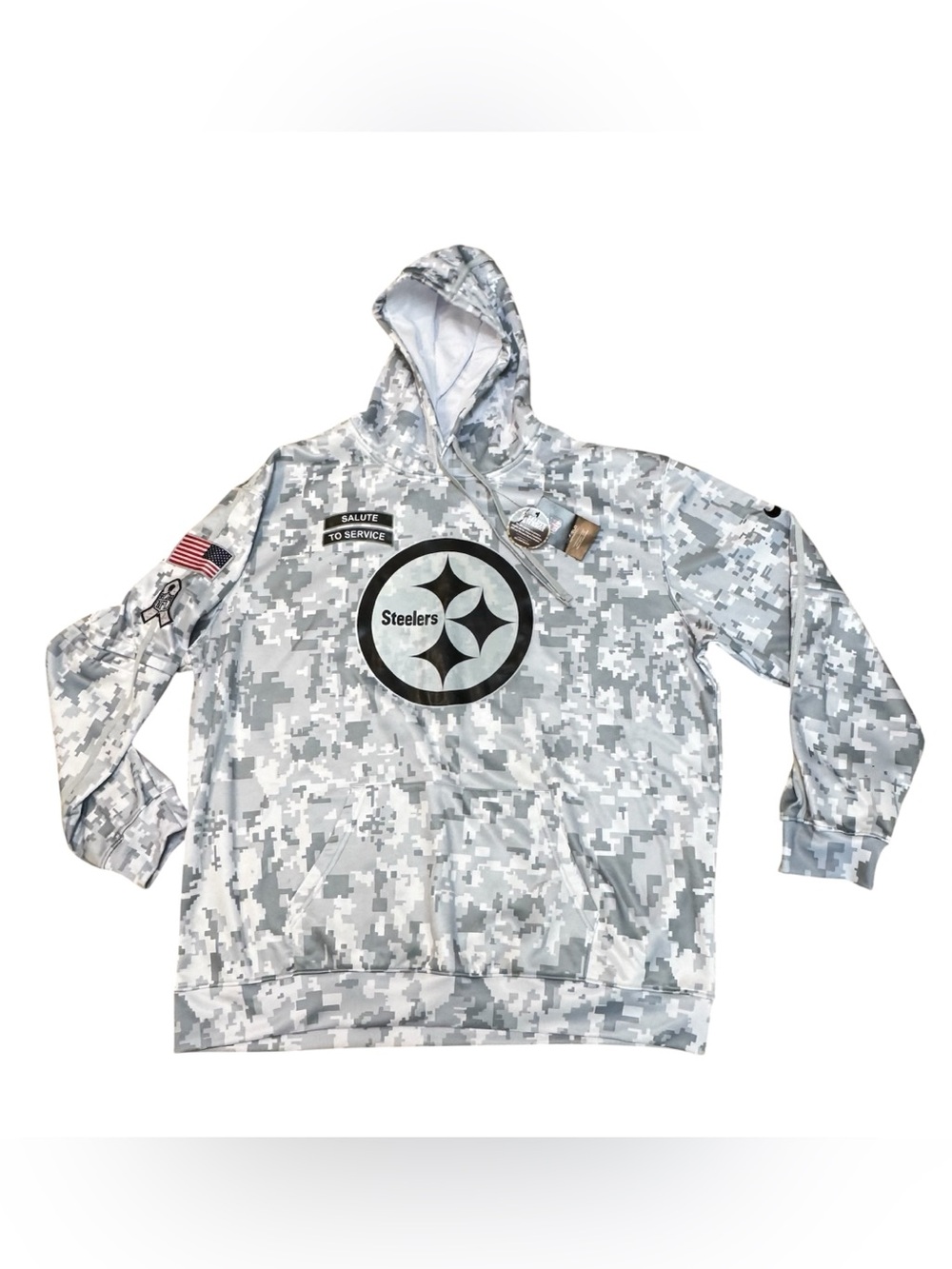 NFL Nike Salute to Service Pittsburgh Steelers Camo Hoodie Sweatshirt 4XL NWT
